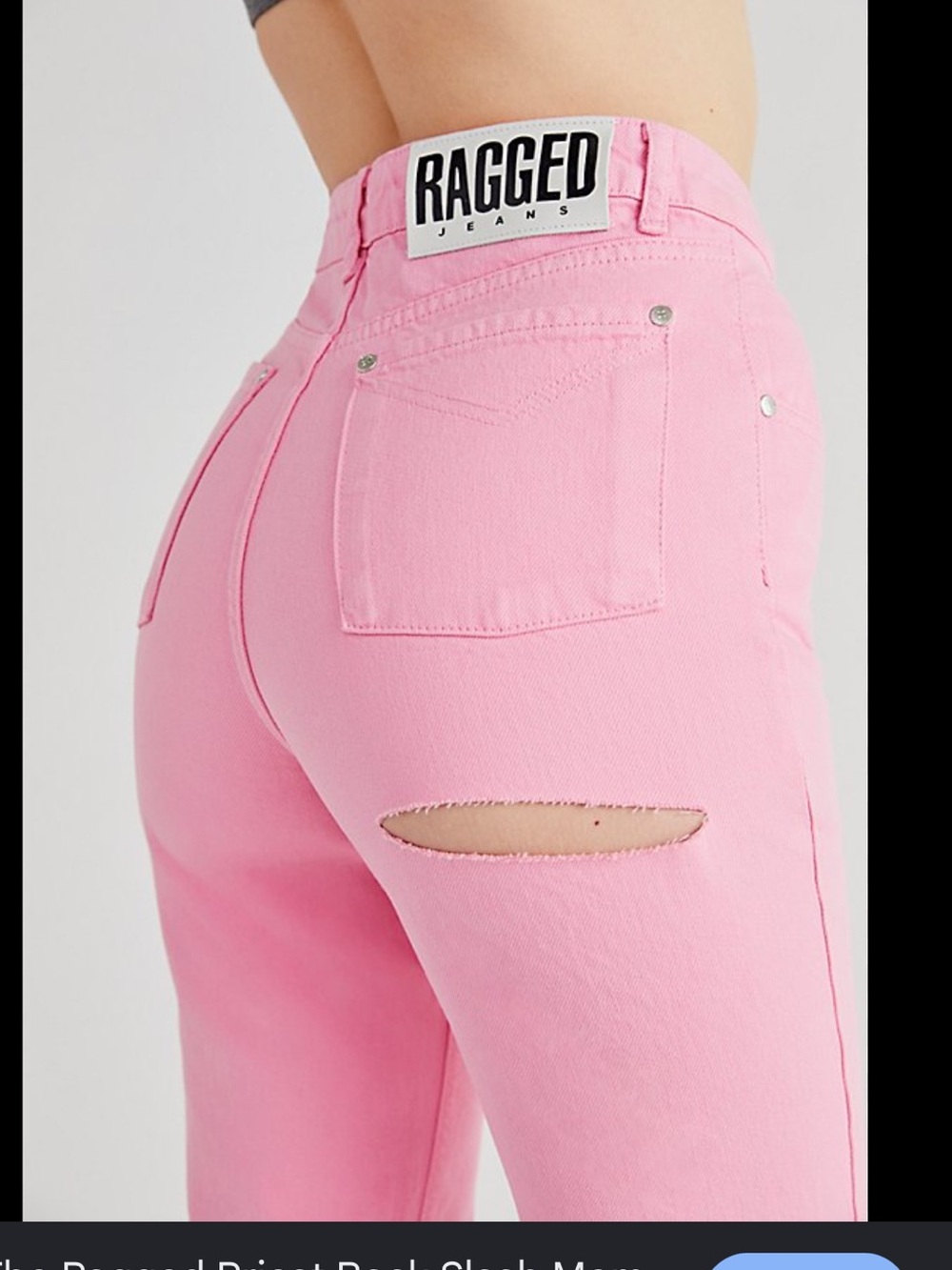 Ragged Priest Pink Y2K Distressed Straight Leg Women’s back slash mom jeans